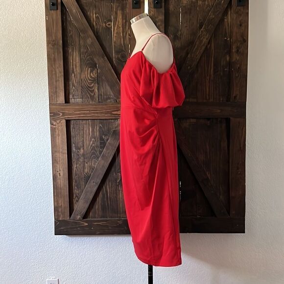 Belle Poque Two-Way Ruched Spaghetti Straps Off-Shoulder Bodycon Cocktail Dress - Picture 7 of 15